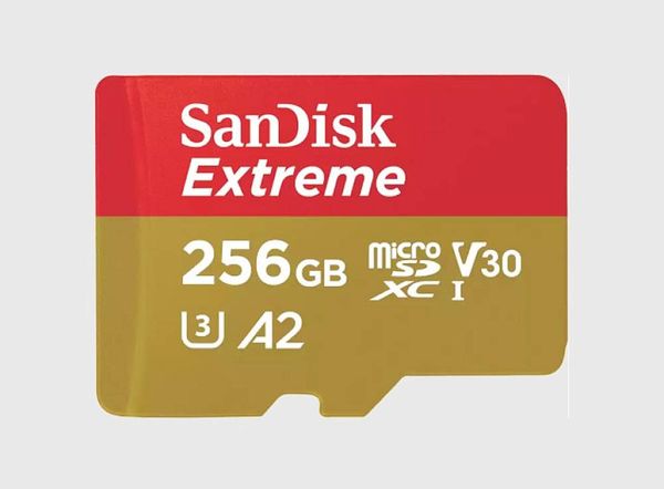 SanDisk Extreme microSDXC-Karte 256 GB Class 10, UHS-I, v30 Video Speed Class stoßsicher, Wasserdicht