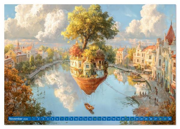 Produktbild: Paradoxe fantastische Welten - M&auml;rchenhaft verspielt (hochwertiger Premium Wandkalender 2026 DIN A2 quer), Kunstdruck in Hochglanz