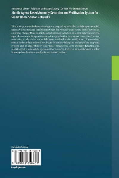 Produktbild: Mobile Agent-Based Anomaly Detection and Verification System for Smart Home Sensor Networks