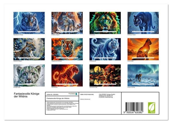 Produktbild: Fantasievolle K&ouml;nige der Wildnis (Wandkalender 2026 DIN A4 quer), CALVENDO Monatskalender