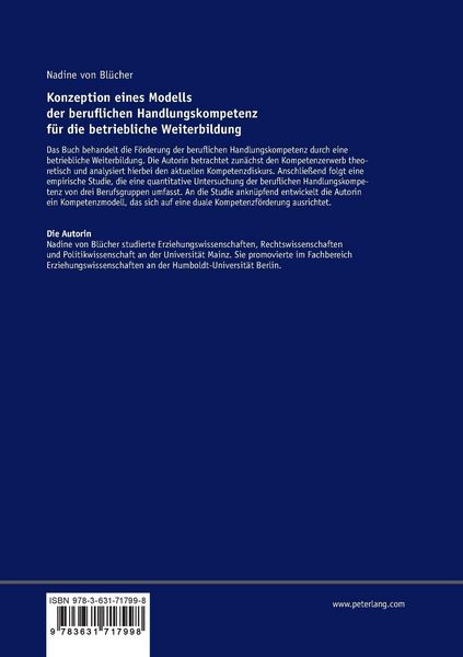 Produktbild: Konzeption eines Modells der beruflichen Handlungskompetenz f&uuml;r die betriebliche Weiterbildung