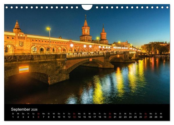 Produktbild: Berlin City bei Nacht (Wandkalender 2026 DIN A4 quer), CALVENDO Monatskalender