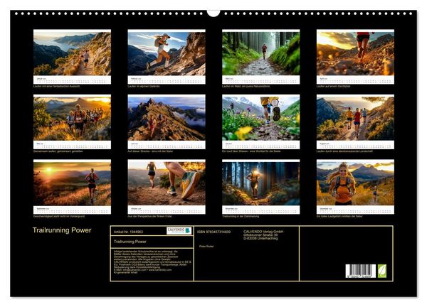 Produktbild: Trailrunning Power (Wandkalender 2026 DIN A2 quer), CALVENDO Monatskalender
