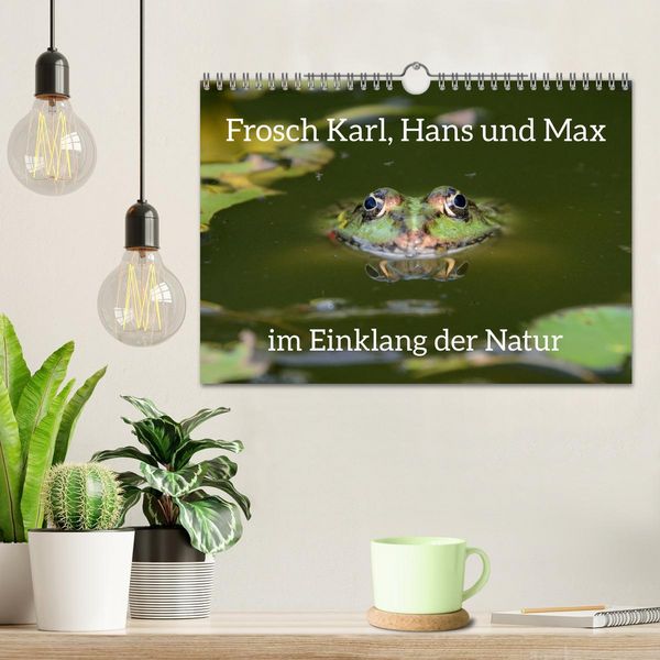 Produktbild: Frosch Karl, Hans und Max im Einklang der Natur (Wandkalender 2026 DIN A4 quer), CALVENDO Monatskalender