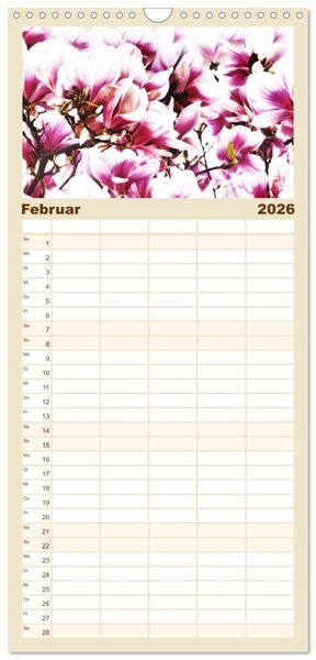 Produktbild: Familienplaner 2026 - Momente in Rosa mit 5 Spalten (Wandkalender, 21 x 45 cm) CALVENDO