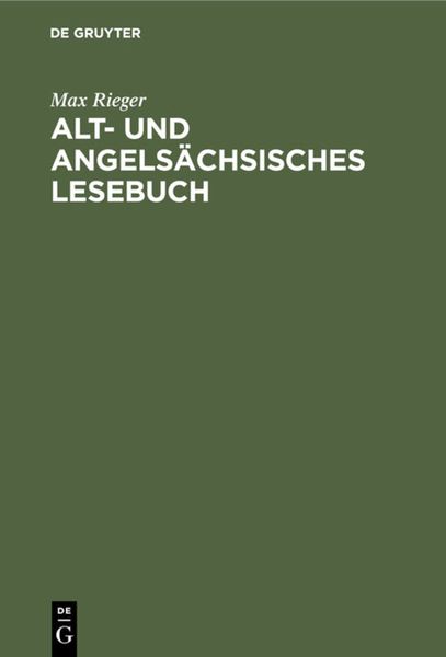 Produktbild: Alt- und angels&auml;chsisches Lesebuch