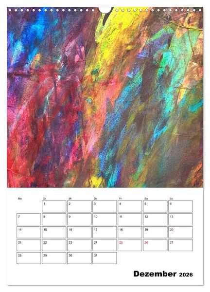 Produktbild: Ungeb&auml;ndigt frei - Abstrakte Malerei - dynamische Linien in leuchtenden Farbr&auml;umen (Wandkalender 2026 DIN A3 hoch), CALVENDO Monatskalender