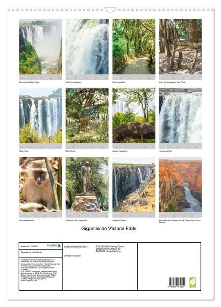 Produktbild: Gigantische Victoria Falls (Wandkalender 2027 DIN A2 hoch), CALVENDO Monatskalender