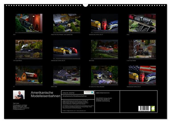 Produktbild: Amerikanische Modelleisenbahnen (Wandkalender 2026 DIN A2 quer), CALVENDO Monatskalender
