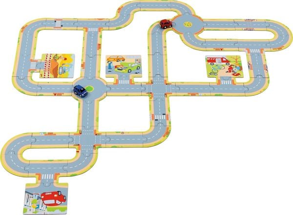 Spielstraße mit 2 Fahrzeugen