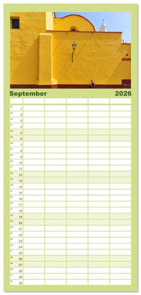 Produktbild: Familienplaner 2026 - Bekanntes und Unbekanntes Peru mit 5 Spalten (Wandkalender, 21 x 45 cm) CALVENDO