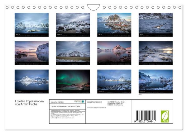 Produktbild: Lofoten Impressionen von Armin Fuchs (Wandkalender 2026 DIN A4 quer), CALVENDO Monatskalender
