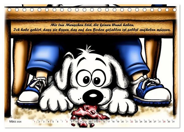 Produktbild: Hundespr&uuml;che (Tischkalender 2026 DIN A5 quer), CALVENDO Monatskalender