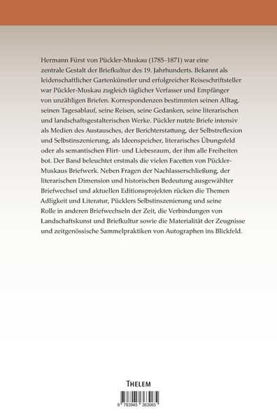 Produktbild: Briefnetzwerke um Hermann von P&uuml;ckler-Muskau