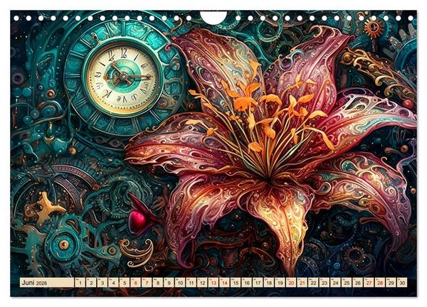 Produktbild: Floraler Steampunk (Wandkalender 2026 DIN A4 quer), CALVENDO Monatskalender