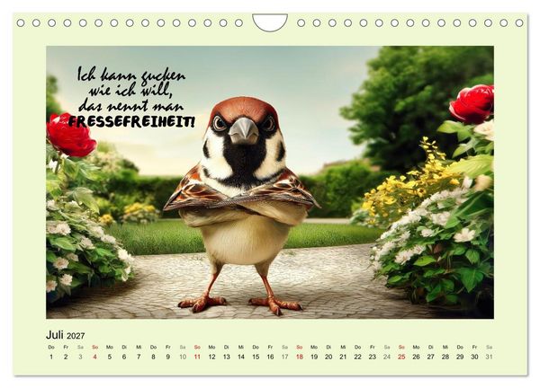 Produktbild: Kesse Spatzen (Wandkalender 2027 DIN A4 quer), CALVENDO Monatskalender