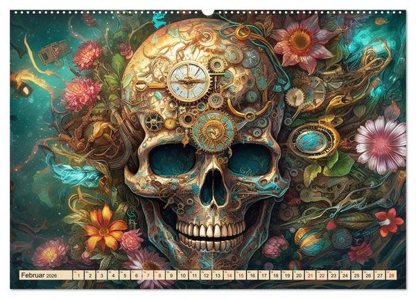Produktbild: Floraler Steampunk (hochwertiger Premium Wandkalender 2026 DIN A2 quer), Kunstdruck in Hochglanz