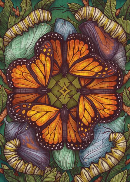 Produktbild: The Illustrated Bestiary Puzzle: Monarch Butterfly (750 Pieces)