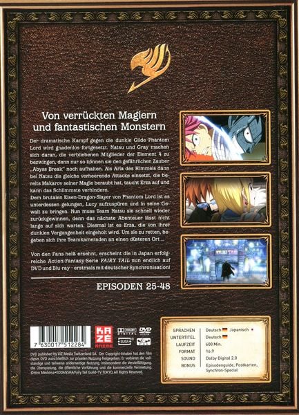 Produktbild: Fairy Tail - TV-Serie - Box 2 (Episoden 25-48) [4 DVDs]