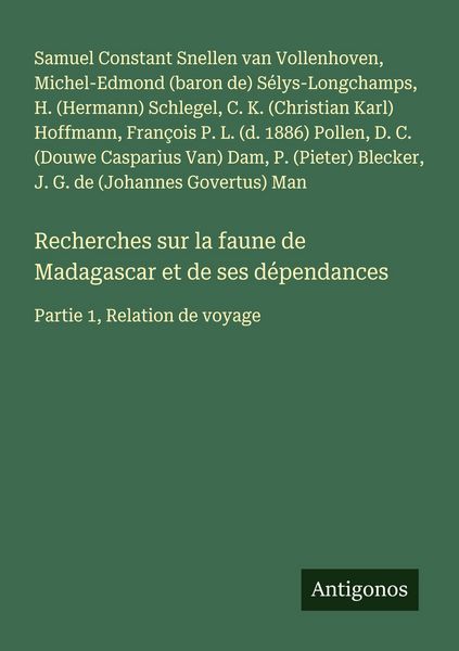 Produktbild: Recherches sur la faune de Madagascar et de ses d&eacute;pendances
