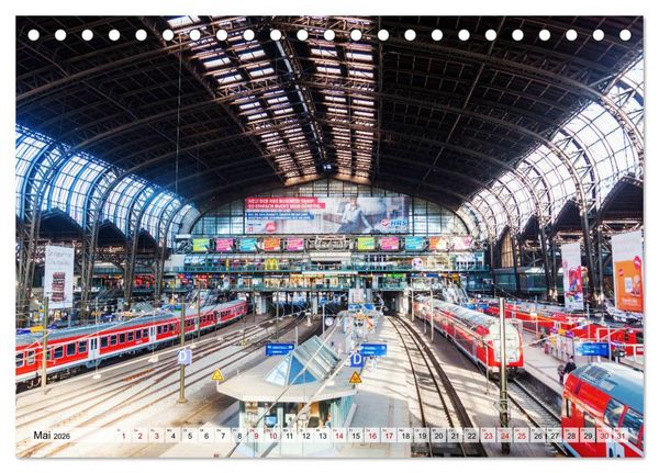 Produktbild: Bahnh&ouml;fe in Europa (Tischkalender 2026 DIN A5 quer), CALVENDO Monatskalender