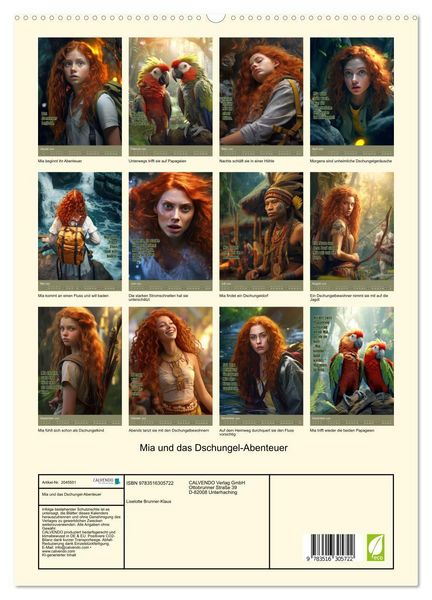 Produktbild: Mia und das Dschungel-Abenteuer (hochwertiger Premium Wandkalender 2026 DIN A2 hoch), Kunstdruck in Hochglanz