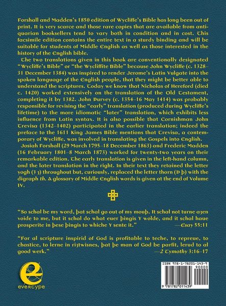 Produktbild: Wycliffe's Bible - A colour facsimile of Forshall and Madden's 1850 edition of the Middle English translation of the Latin Vulgate
