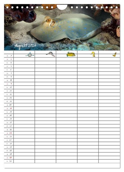 Produktbild: Der Unterwasser Familienplaner 2026 (Wandkalender 2026 DIN A4 hoch), CALVENDO Monatskalender
