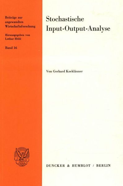 Produktbild: Stochastische Input-Output-Analyse.