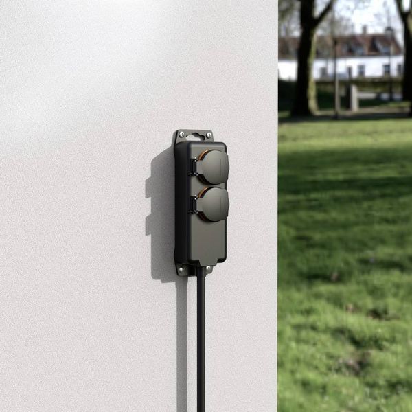 Produktbild: Hama 00223061 Gartensteckdose Schwarz erh&ouml;hter Ber&uuml;hrungsschutz