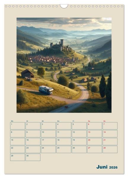 Produktbild: Traumreisen im Wohnmobil (Wandkalender 2026 DIN A3 hoch), CALVENDO Monatskalender
