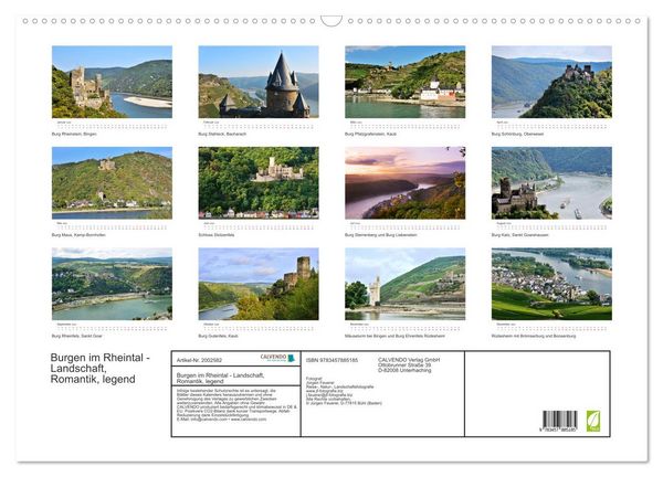 Produktbild: Burgen im Rheintal - Landschaft, Romantik, legend (Wandkalender 2026 DIN A2 quer), CALVENDO Monatskalender