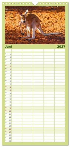Produktbild: Familienplaner 2027 - Australien mit 5 Spalten (Wandkalender, 21 x 45 cm) CALVENDO
