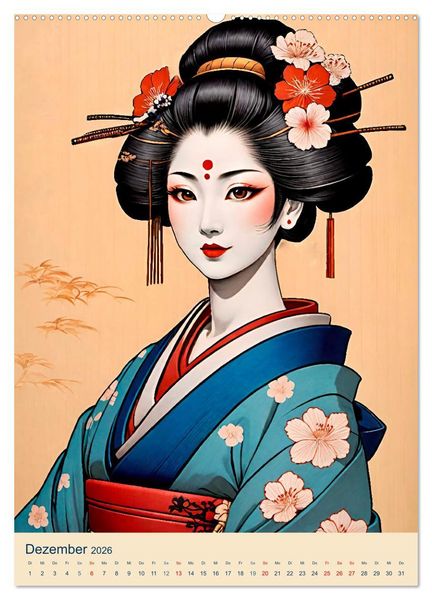 Produktbild: Japanische Geishas (Wandkalender 2026 DIN A2 hoch), CALVENDO Monatskalender
