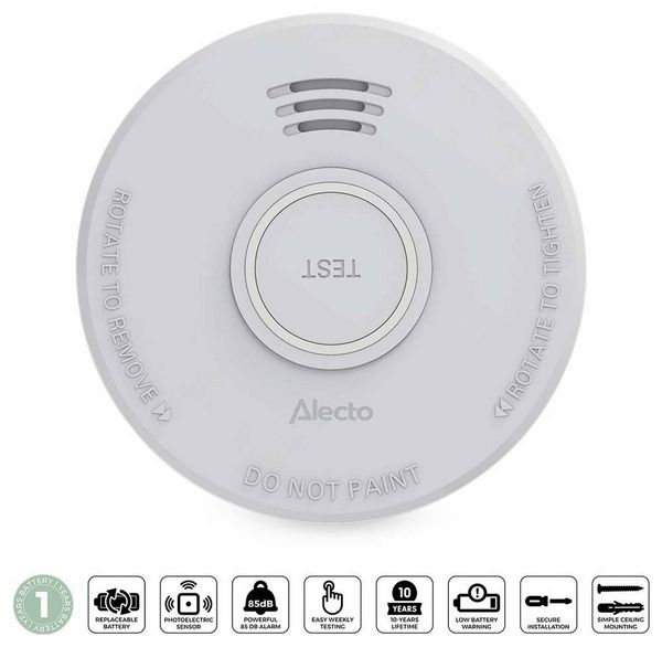 Produktbild: Alecto SD110 Rauchwarnmelder batteriebetrieben (&Oslash; x H) 101mm x 36mm