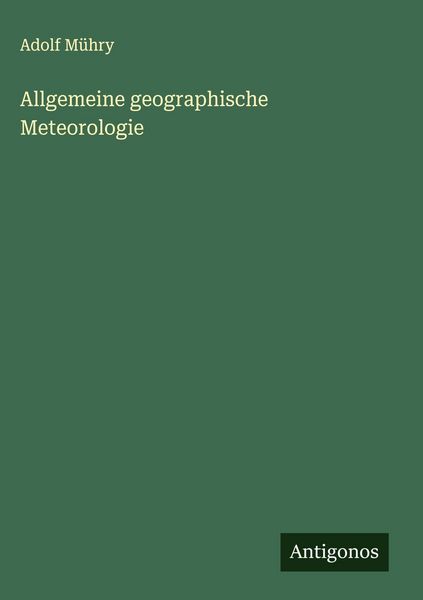 Produktbild: Allgemeine geographische Meteorologie