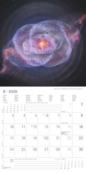 Produktbild: Space 2026 - Broschürenkalender 30x30 cm (30x60 geöffnet) - Kalender mit Platz für Notizen - Weltraum - Bildkalender - Wandplaner - Wandkalender