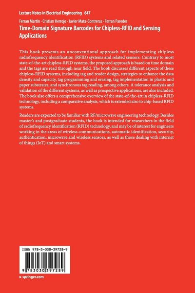 Produktbild: Time-Domain Signature Barcodes for Chipless-RFID and Sensing Applications