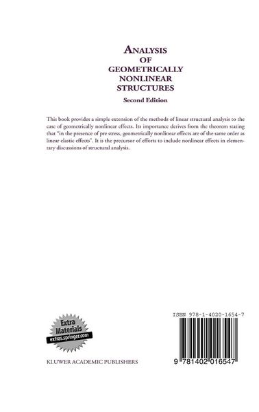 Produktbild: Analysis of Geometrically Nonlinear Structures