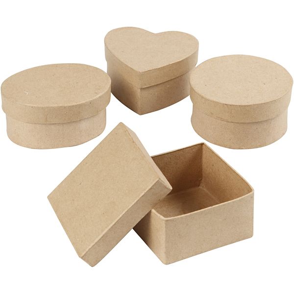Produktbild: Creativ Company Mittelgro&szlig;e Schachteln, H 5 cm, D 10-12 cm, 4 Stk