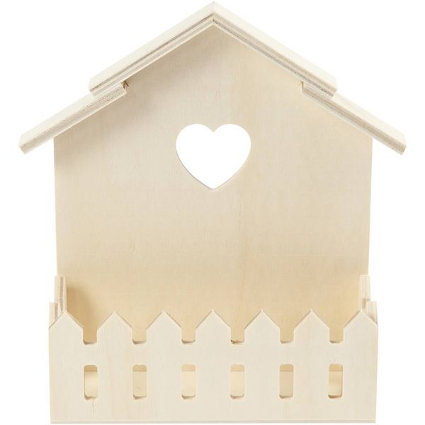 Produktbild: Creativ Company Haus mit Zaun, H 16,5 cm, T 5,5 cm, B 13 cm, 1 Stk