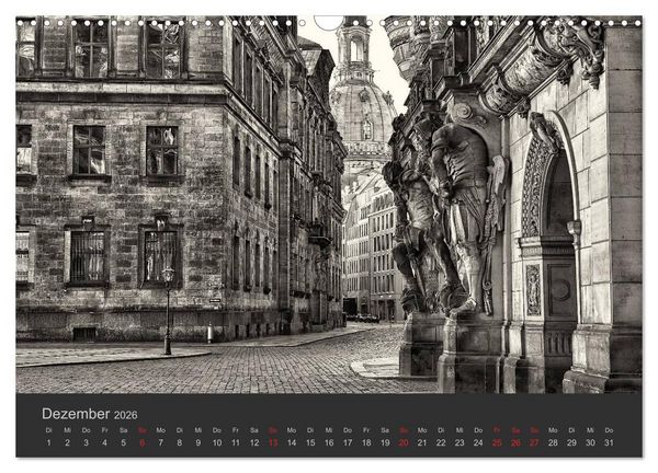 Produktbild: Dresden Schwarz Weiss 2026 (Wandkalender 2026 DIN A3 quer), CALVENDO Monatskalender