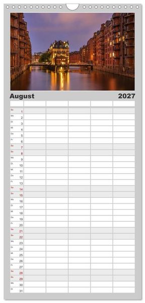 Produktbild: Familienplaner 2027 - Urbane Impressionen: Hansestadt Hamburg - Tor zur Welt mit 5 Spalten (Wandkalender, 21 x 45 cm) CALVENDO