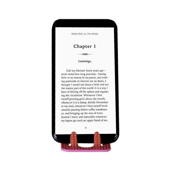 Produktbild: Flexistand (Pink Dots) - flexibler Handyaufsteller - f&uuml;r alle Handys und Mini-Tablets - superflach - stufenlos verstellbar - hochkant und quer - passt in jede Hosentasche