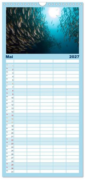 Produktbild: Familienplaner 2027 - Tauchen, Fische und Meer mit 5 Spalten (Wandkalender, 21 x 45 cm) CALVENDO