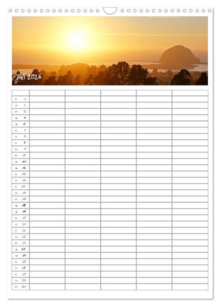 Produktbild: Kalifornien - Familienplaner 2026 (Wandkalender 2026 DIN A3 hoch), CALVENDO Monatskalender