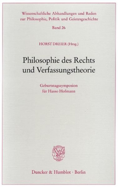 Philosophie des Rechts und Verfassungstheorie.