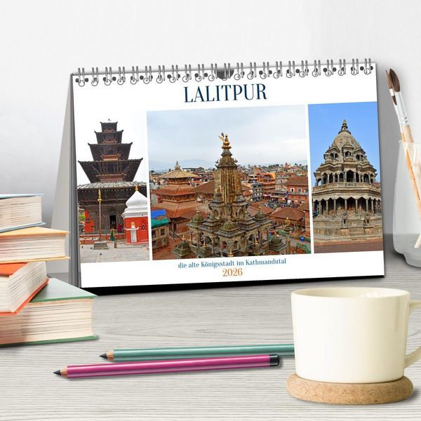 Produktbild: LALITPUR, die alte K&ouml;nigsstadt (Tischkalender 2026 DIN A5 quer), CALVENDO Monatskalender