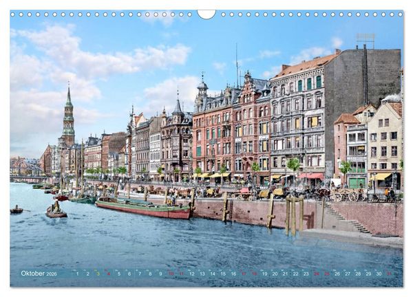 Produktbild: Hamburg zur Kaiserzeit - Fotos neu restauriert und koloriert (Wandkalender 2026 DIN A3 quer), CALVENDO Monatskalender