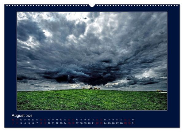 Produktbild: Wolken, Watt und Wellen. Fotografische Impressionen vom Jadebusen. (hochwertiger Premium Wandkalender 2026 DIN A2 quer), Kunstdruck in Hochglanz